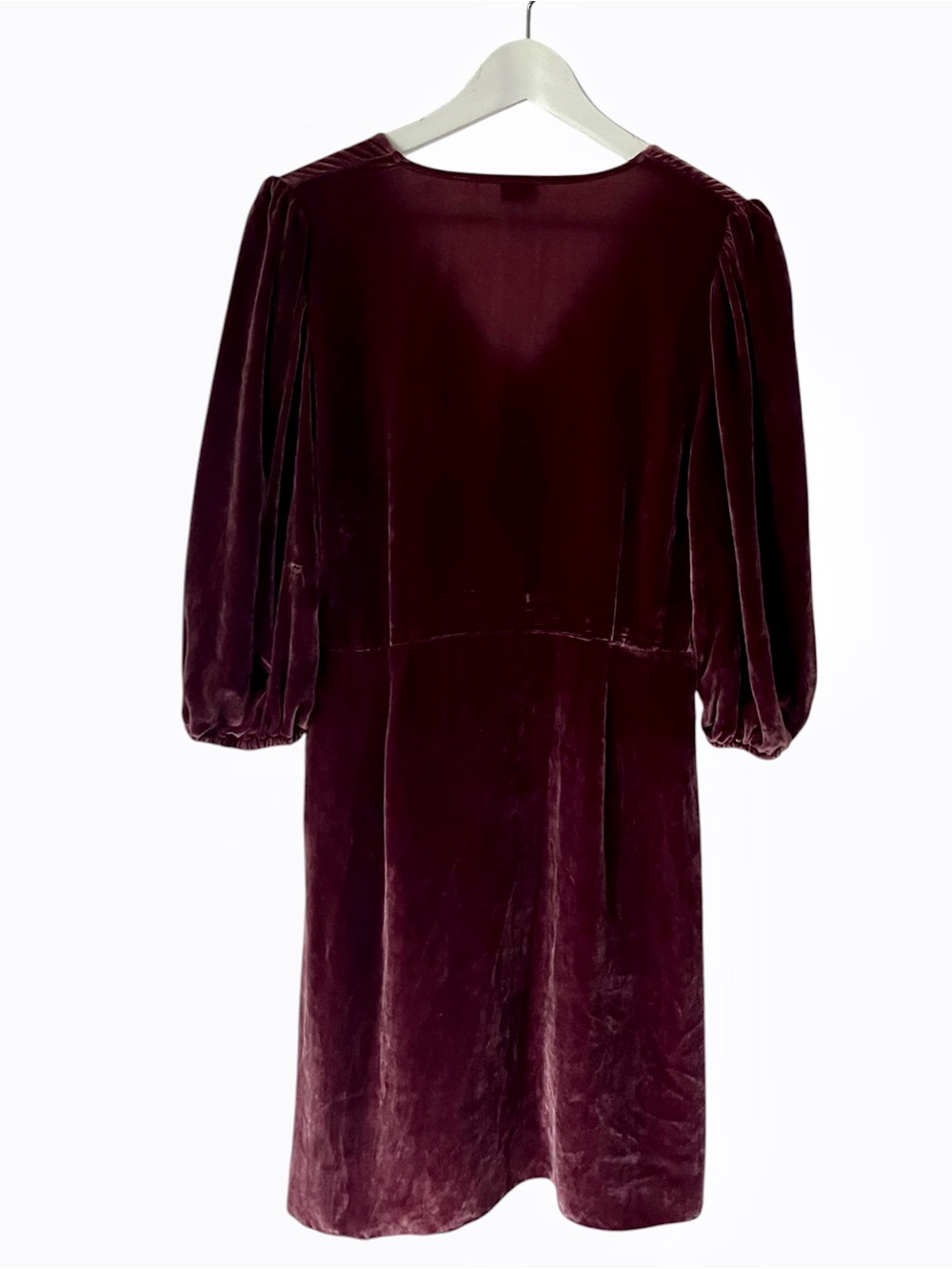 Aritzia Wilfred Velvet Wrap-Style Mini Dress Country - Picture 4 of 12